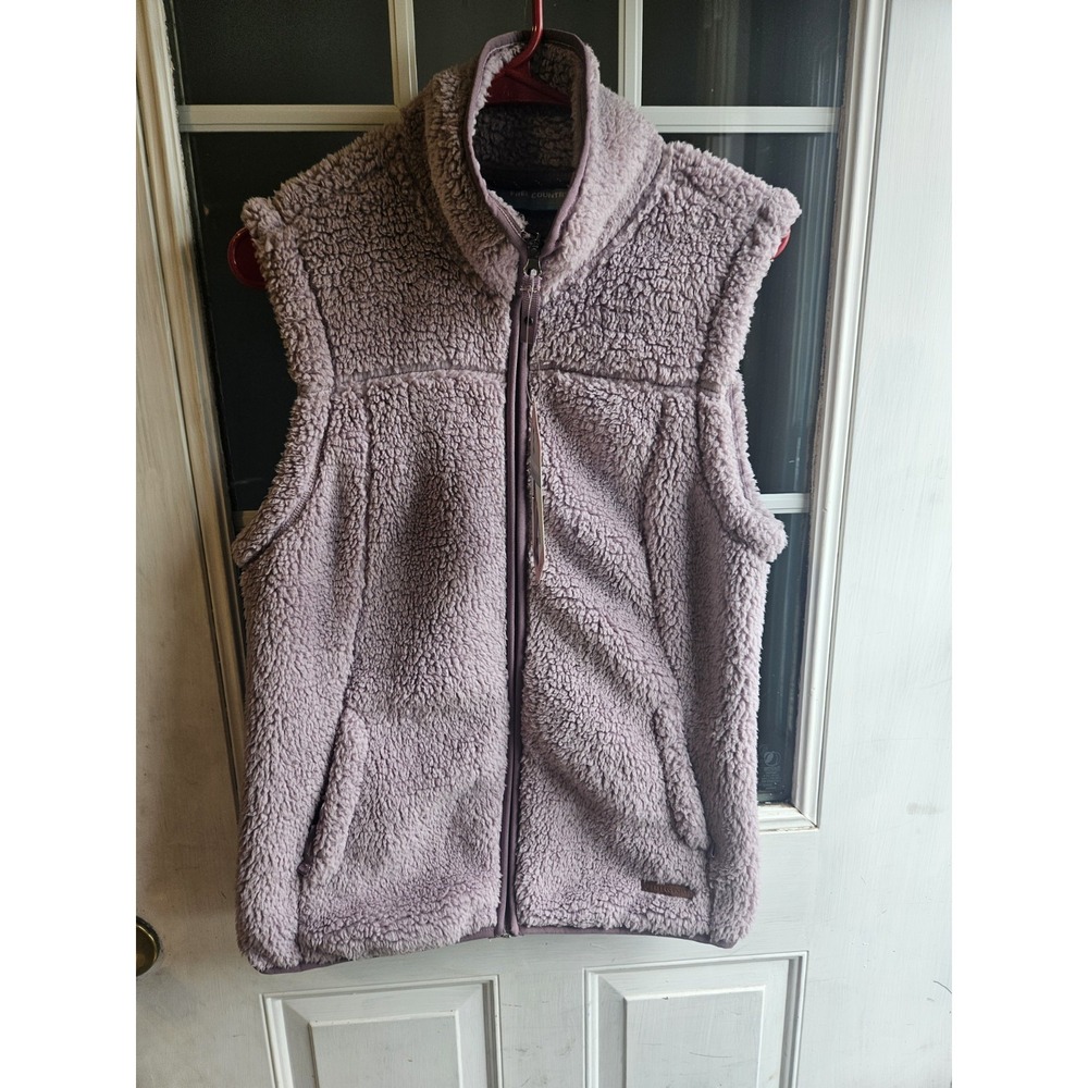 Free Country Women Purple Plush Vest Size Small NWT Full Zip Sherpa Fleece